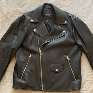 Men’s Club Monaco Leather Moto Jacket